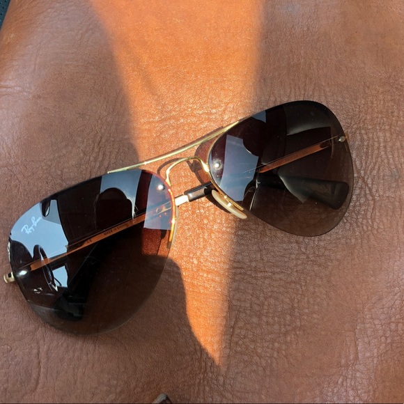 Genuine Ray Ban Rimless Aviators - Picture 3 of 5